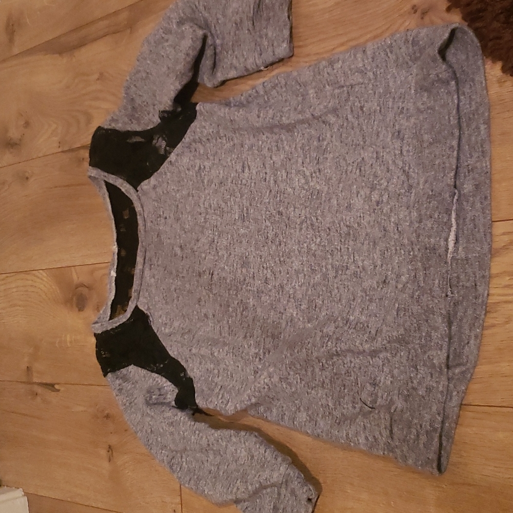 Gray Kids Sweater with Black Accents